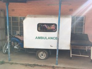 makeshift ambulance on a motorbike