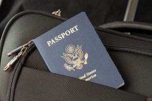 passport in a travel bag